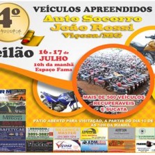 4° LEILÃO DO AUTO SOCORRO JOÃO ROSSI SERÁ EM JULHO