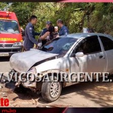 Condutora sofre acidente na rodovia São José do Triunfo/Viçosa