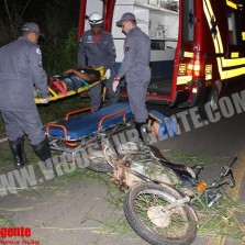 Motoqueiro sofre acidente próximo do Tiro de Guerra.