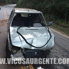 Motorista fica ferido em acidente na MG280 próximo do Acamari