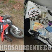 Policia militar apreende drogas arma e recupera motocicletas em Viçosa e Teixeiras.