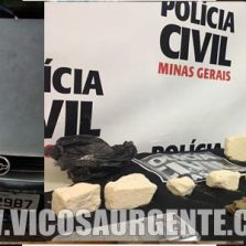 Polícia Civil apreende drogas e recupera veículo roubado em Viçosa