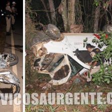 São Miguel do Anta: Motoqueiro fica gravemente ferido após bater em ambulância