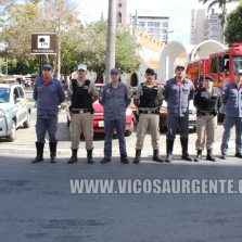 Policiais e bombeiros militares fazem homenagem para ao Cabo Marcos
