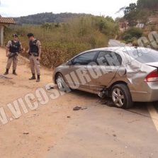 Acidente em Teixeiras deixa adolescente gravemente ferido