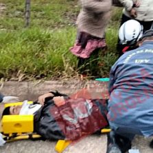 Motoqueiro fica gravemente ferido em acidente no trevo de Cajuri
