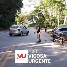 Colisão próximo do Acamari deixa motoqueiro levemente ferido
