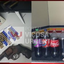 Dois presos com arma, munições e mercadoria roubada em São Venâncio