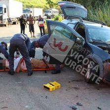 Colônia: Motorista fica ferido em acidente na rodovia Viçosa/Porto Firme