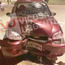 Motorista perde o controle e atinge poste em Coimbra
