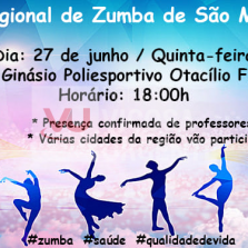 Dia 27/06 acontecerá encontro regional de zumba em São Miguel do Anta