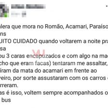 Viçosa/Paula Cândido: Jovem usa redes sociais para alertar sobre tentativa de assalto