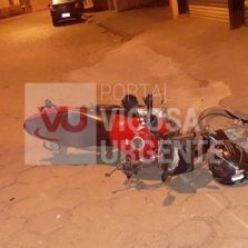 Motoqueiro fica ferido após acidente em Ervália.