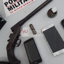 PM apreende arma de fogo em Araponga
