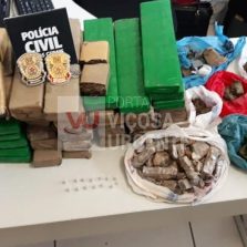 Polícia Civil de Ponte Nova apreende 50 quilos maconha e pinos de cocaína no bairro São Geraldo