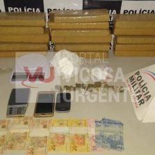Polícia Militar realiza grande apreensão de drogas em Ponte Nova