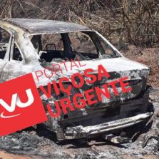 Táxi roubado em Viçosa é incendiado em São Geraldo