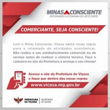 Decretos municipais continuam em vigor mesmo com adesão ao Minas Consciente