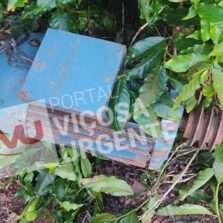 PM localiza motor de picadeira abandonado na localidade da Marcela em Canaã