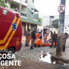Acidente envolvendo motocicleta deixa gari e motoqueiro feridos em Viçosa