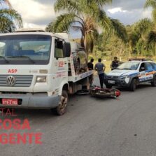 Motoqueiro fica ferido em acidente no trevo de Coimbra