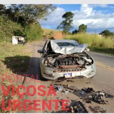 Taxista de Ponte Nova sofre acidente em Viçosa