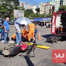 Idosa é atropelada por moto na Castelo Branco em Viçosa