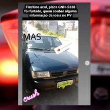 PM recupera Fiat Uno furtado em Viçosa