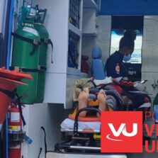 Em Viçosa: Colisão entre ônibus e moto deixa mulher ferida