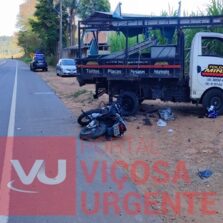 Teixeiras: Motoqueiro fica gravemente ferido em acidente na BR-120