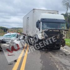 Colisão entre carro e caminhão deixa dois mortos na rodovia que liga Ponte Nova/Viçosa