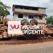 Tombamento de Carreta na Colônia em Viçosa