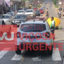 Idoso é atropelado por motocicleta na faixa de pedestre em Viçosa