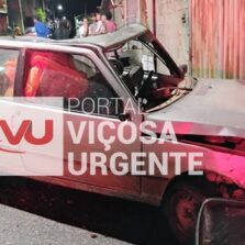 Motorista fica ferido após colidir veículo contra muro em Porto Firme