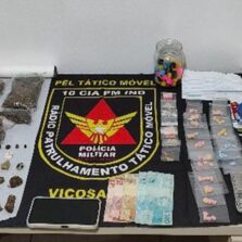 Polícia Militar apreende drogas e prende suspeito no Centro de Viçosa