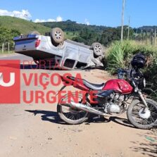 Colisão entre carro e moto na BR-482 deixa dois feridos em Viçosa