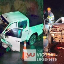 Motorista fica ferido em colisão entre dois veículos na rodovia Viçosa-Teixeiras