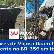 Moradores de Viçosa ficam feridos em acidente na BR-356 em Itabirito