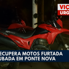 Menor é apreendido e duas motos são recuperadas após furto e roubo em Ponte Nova
