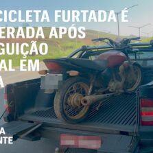 Motocicleta furtada é recuperada após perseguição e acidente em Viçosa