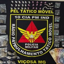 Maior é preso e menor apreendido por tráfico durante operação da PM em Viçosa