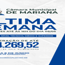 Última semana para inscrições no Concurso da Câmara Municipal de Mariana/MG