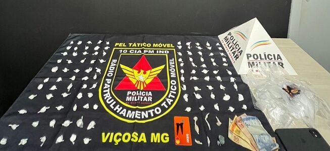 Homem é preso por tráfico de drogas no bairro Alice Baião, em Teixeiras