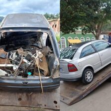 Veículo clonado é localizado parcialmente desmontado em Cajuri