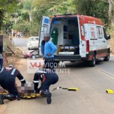 Motoqueiro sofre acidente grave em Teixeiras