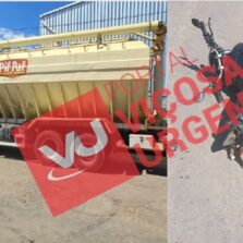 Colisão entre caminhão e moto deixa dois feridos na MGC-120, em Coimbra