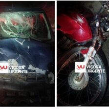 Coimbra – Motoqueiro fica ferido em acidente na BR-120