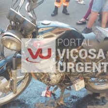 Motoqueiro fica ferido após colidir com caminhonete em Viçosa