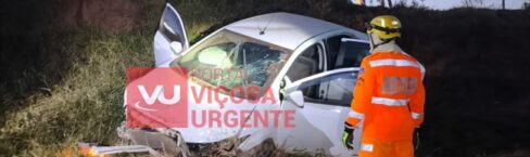Motorista fica ferido após capotamento na BR-120 em Teixeiras