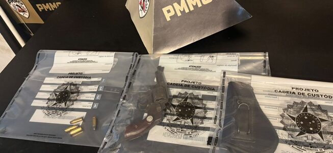 Polícia Militar apreende revólver e munições em bar de Viçosa